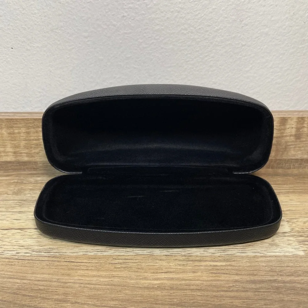 Salvatore Ferragamo Black Saffiano Leather Hard Sunglasses Eyeglasses Case Logo